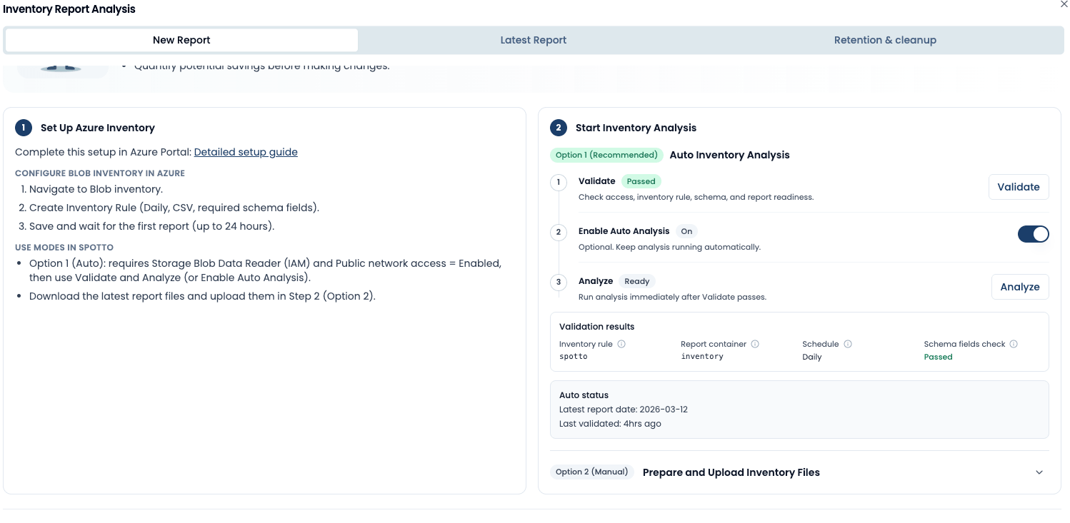 Validate passed and Enable Auto Analysis in Inventory Report Analysis